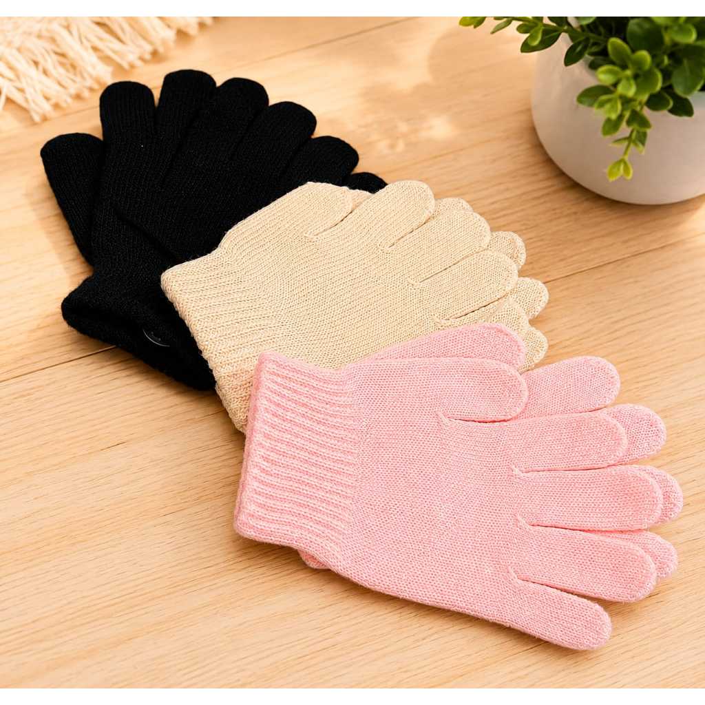 Kit 3 Pares Luvas Infantil Inverno Quentinha Macia Elástica Menino Menina