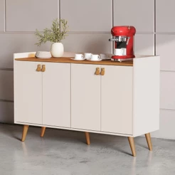 Aparador Buffet Rack Sala D Estar Hall De Entrada Cantinho Café 2,3,4 Portas Luana Prateleira Outlet