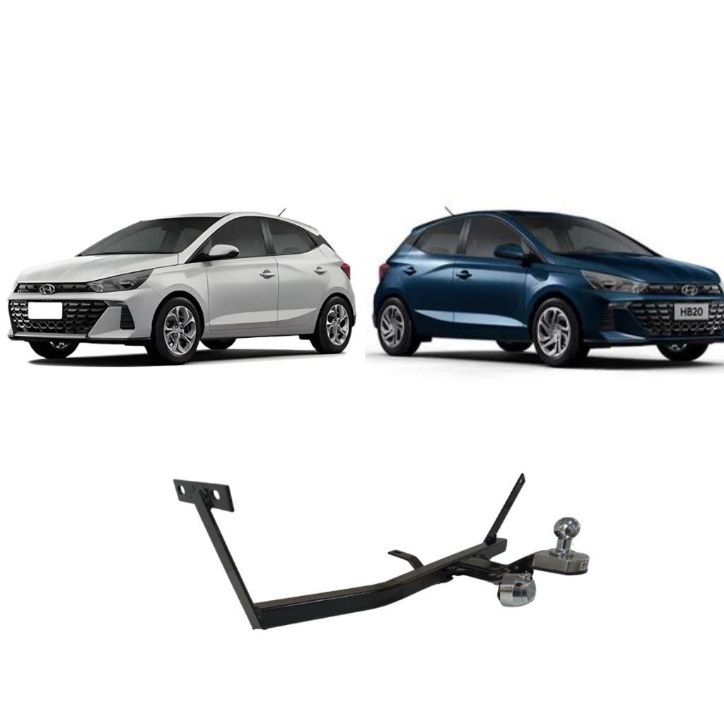 Engate Hyundai HB20 2012 a 2019 Reforcel Reboque Rabicho Protetor 500KG