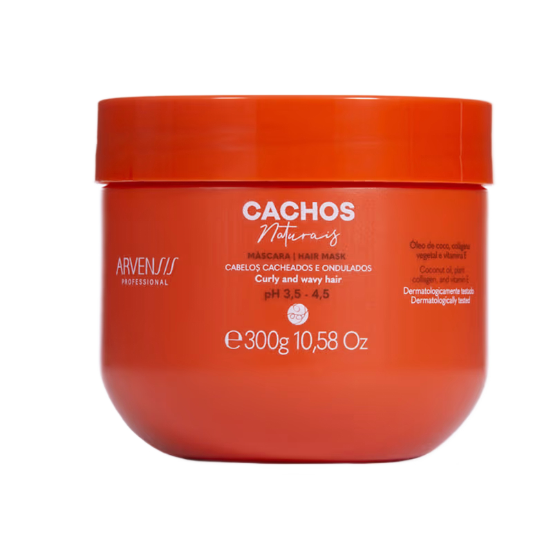 Máscara Capilar Arvensis Cachos Naturais 300g - Hidratação e Nutrição Avançada, Maciez e Brilho