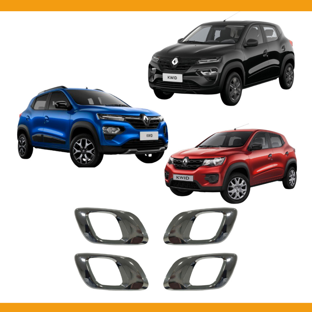 Kit 4 Maçaneta Gatilho Puxador Interno Kwid Haste curva CROMADA OU PRETA