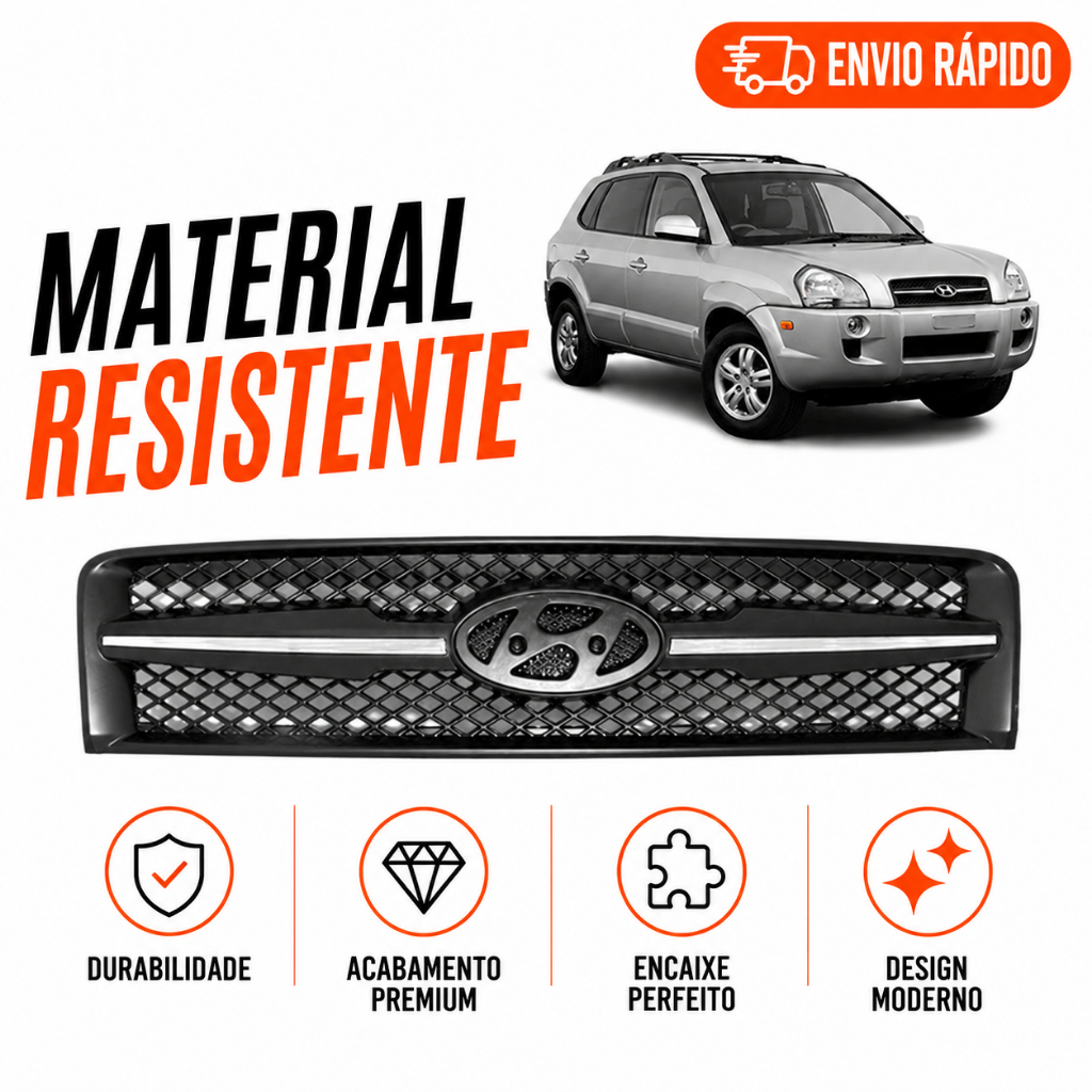 Grade Radiador Hyundai Tucson 2005 A 2016 Friso Cromado