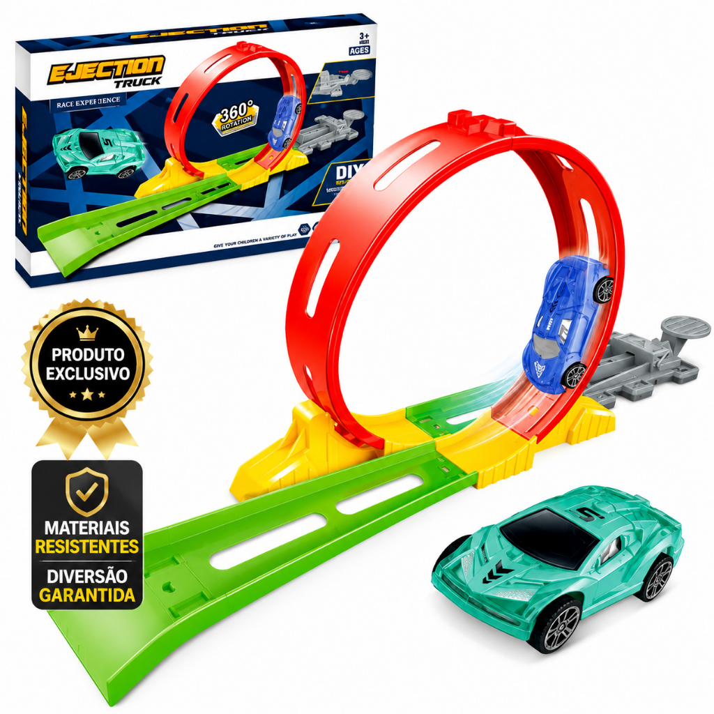"Brinquedo Pista Radical 360° com Carrinho Launcher Infantil/ Brinquedo Loop Extremo Anti Gravidade