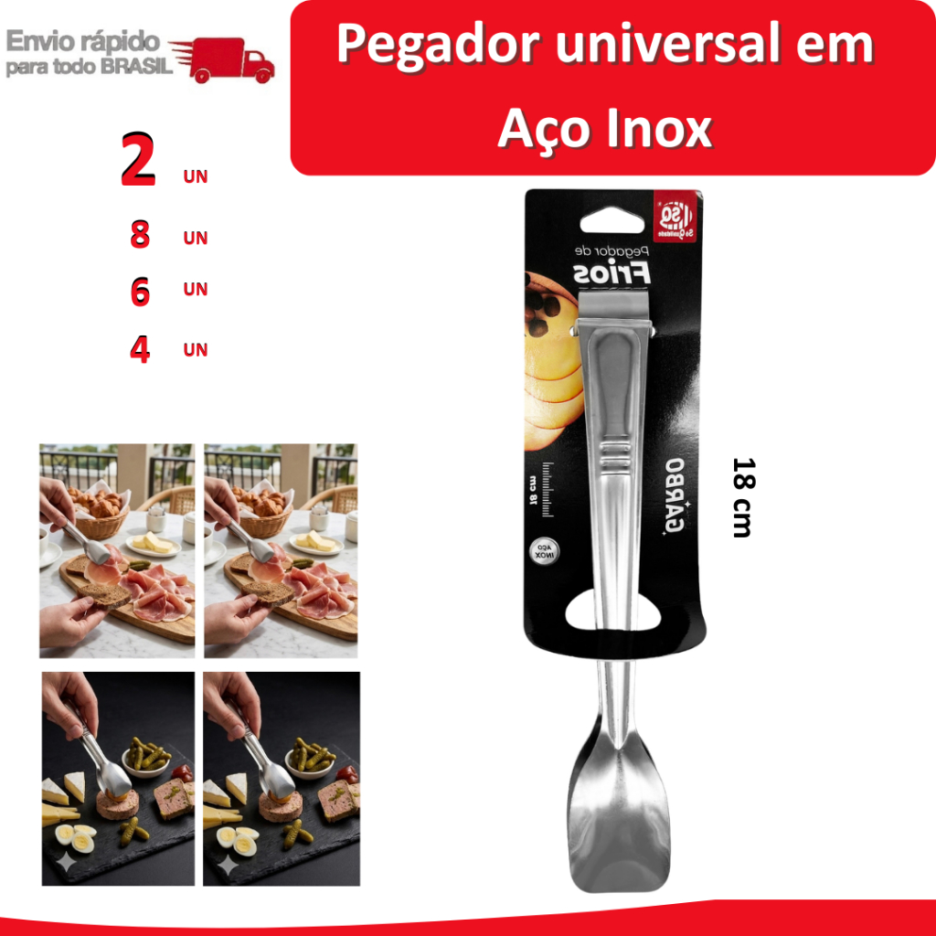 8/6/4/2 Pegador Universal em Aço Inox frios carnes salada gelo cozinha durável comida bebidas