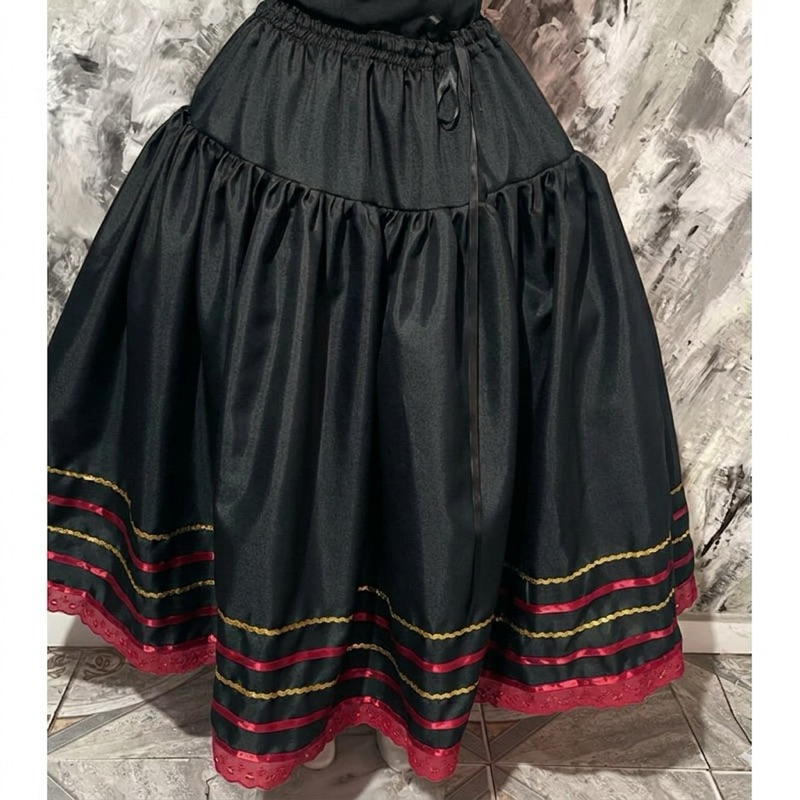 Saia Pombagira Preta Dourada e Vermelha Umbanda Quimbanda Candomblé Cigana/Maria Padilha/Dama da noite/Maria mulambo