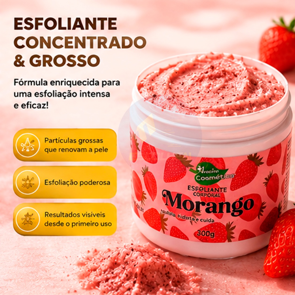 Esfoliante Corpo & Rosto Hidratação Esfolia Limpeza Da Pele 300g