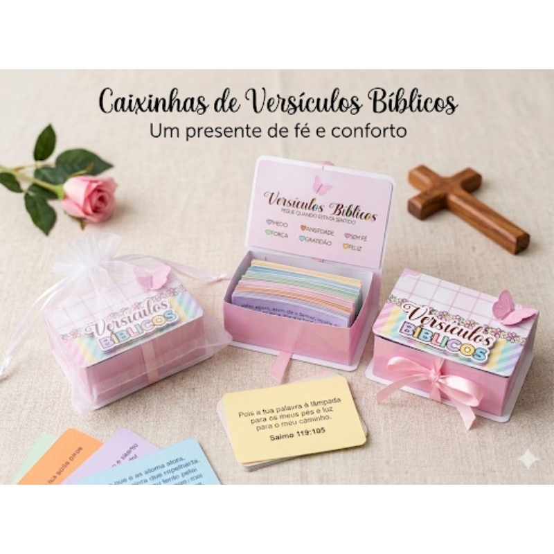 2 Caixinha de Promessas: Versículos Bíblicos - Presente de Fé e Conforto.