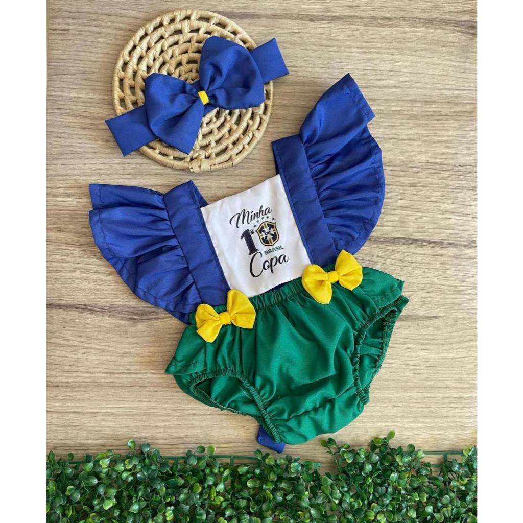 Romper bebê seleção brasileira minha primeira copa