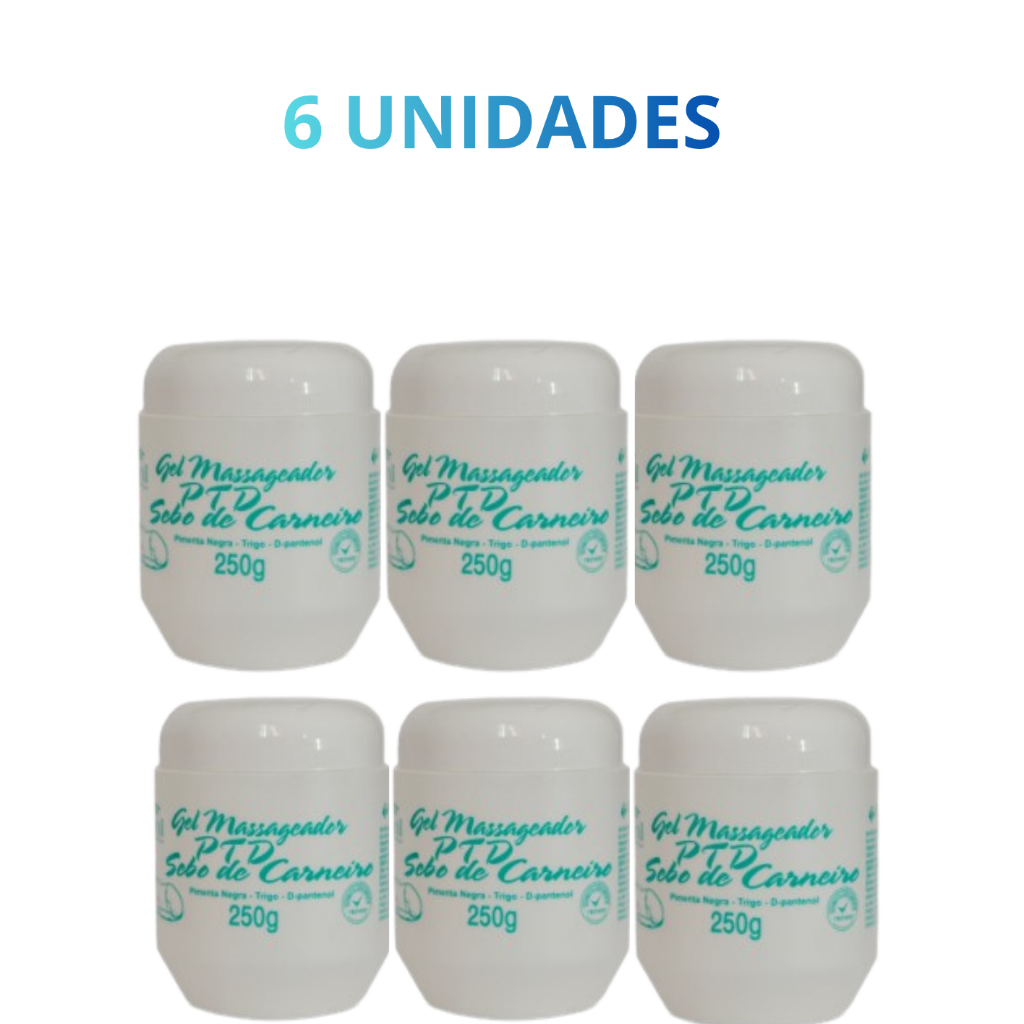 KIT 6 UNID GEL MASSAGEADOR PTD 250G APINIL