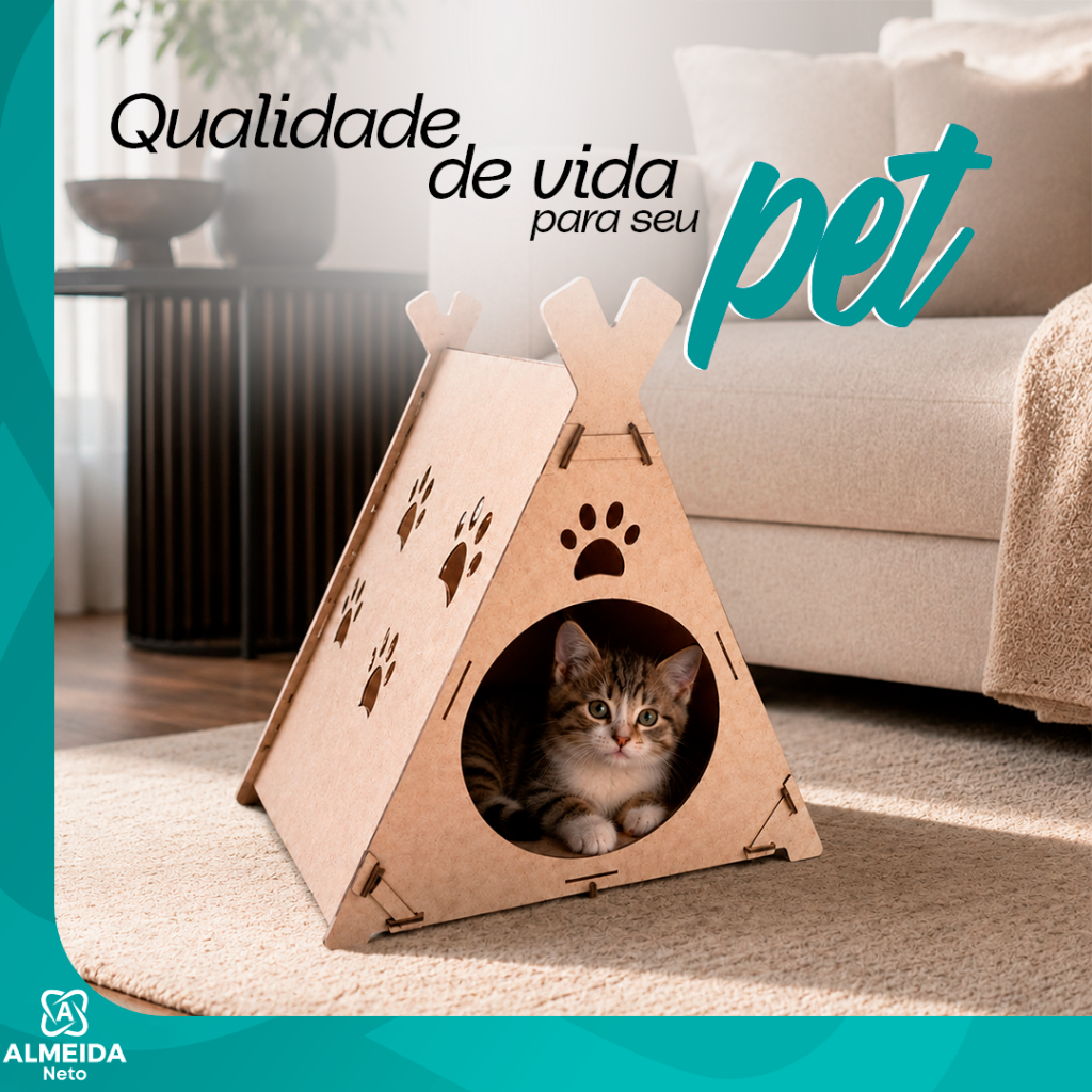 Detalhes do Cama Casa Arranhador de Gato Brinquedo Cabana Toca Conforto Facilidade Montavel