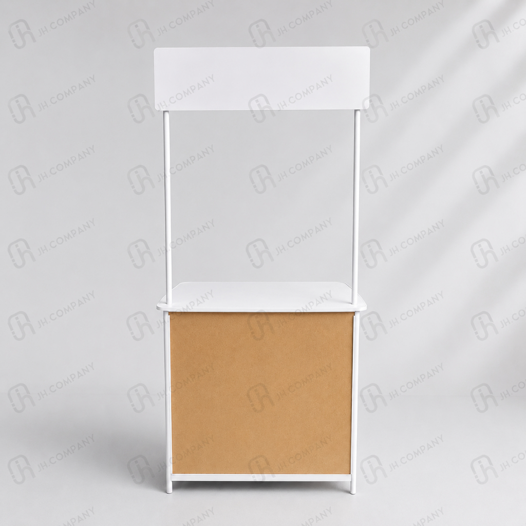 Balcão PDV Promocional 81x44x195cm Com Testeira MDF Cru Feiras Eventos Mercados