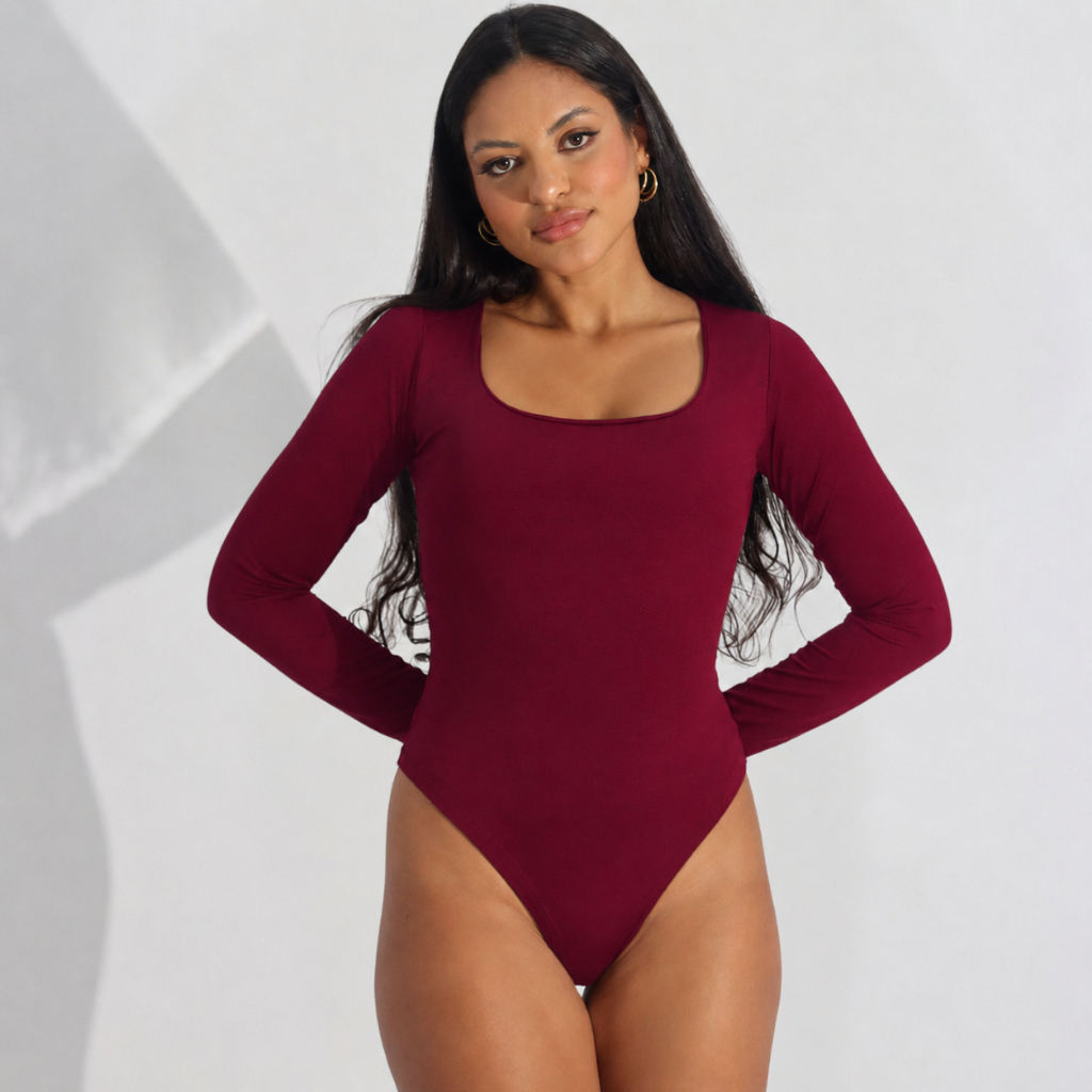 Body Feminino Manga Longa Inverno Forrado em Suplex Confortável e Elegante Segunda Pele
