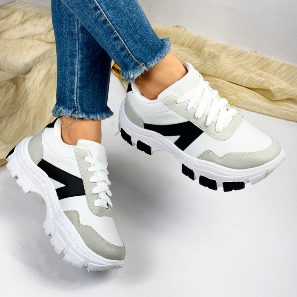 Tênis Plataforma Feminino Tratorado Confortável Estiloso Lançamento Original Promoção
