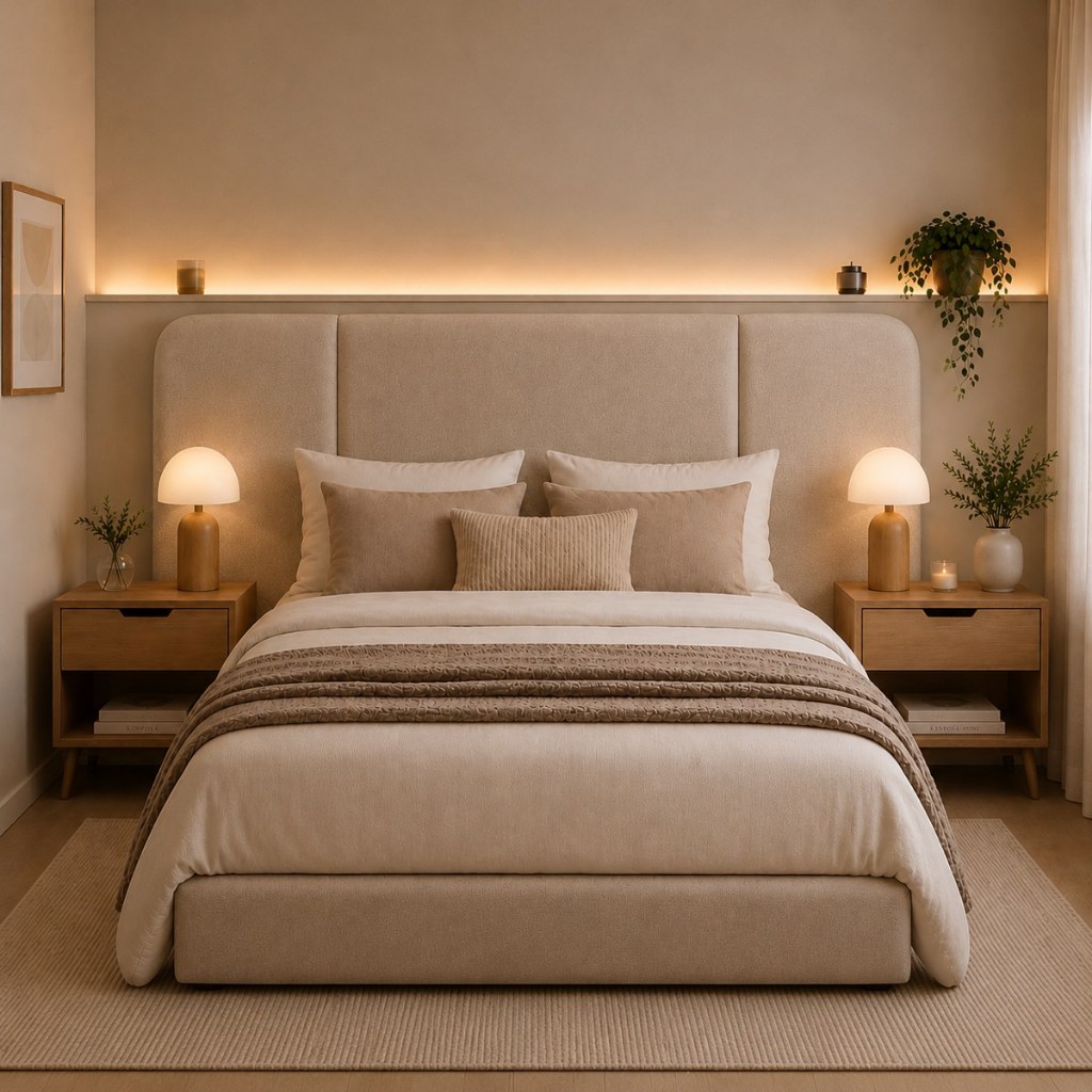 Cabeceira Estofada Luxo  Casal Organica 250cm Queen Size  King Size Moderna Elegante Casal Mega Oferta de Lançamento