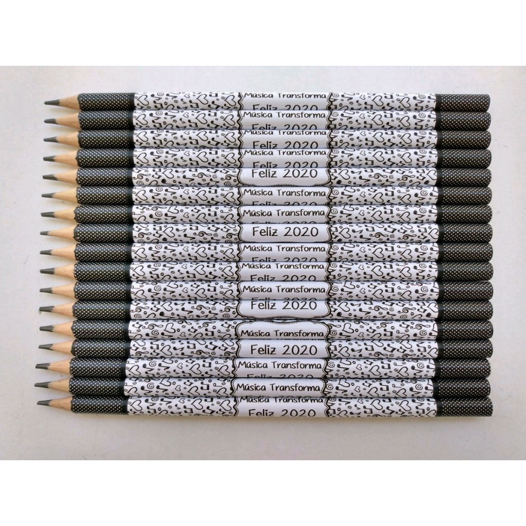 Kit Lápis Personalizado Notas Musicais Lembrancinha Música