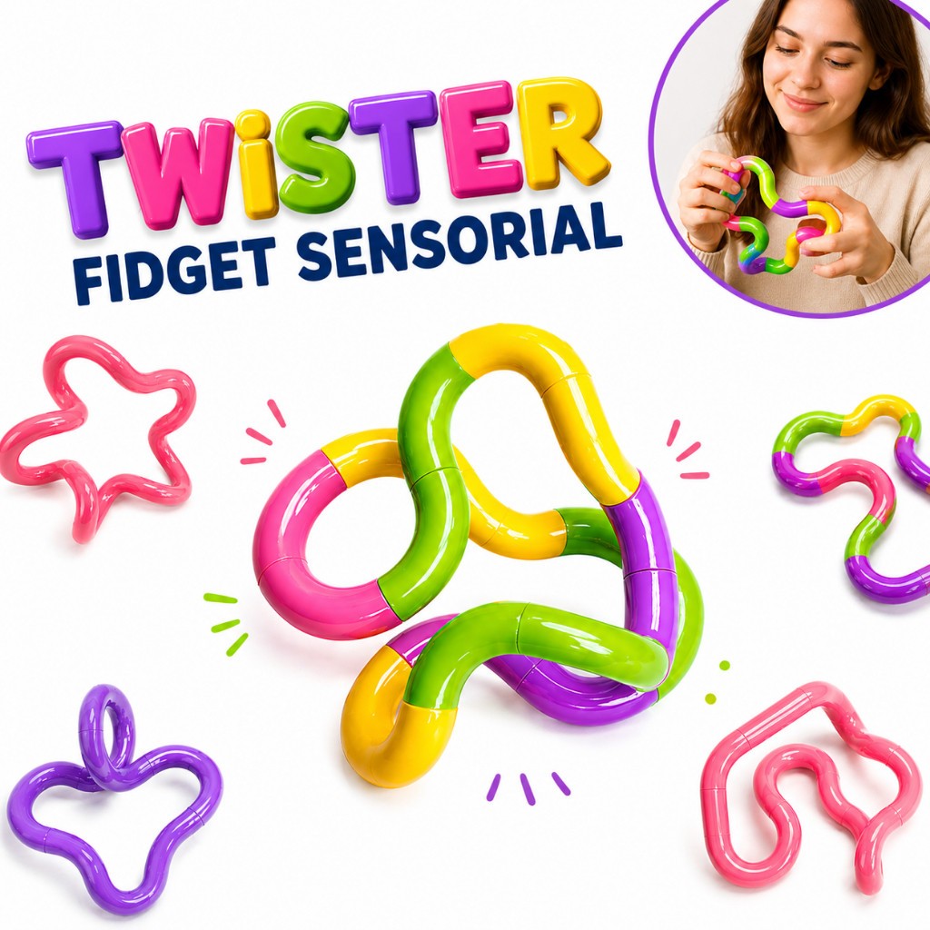 Twister Fidget Sensorial Flexível Anti Estresse | Brinquedo para Foco e Coordenação