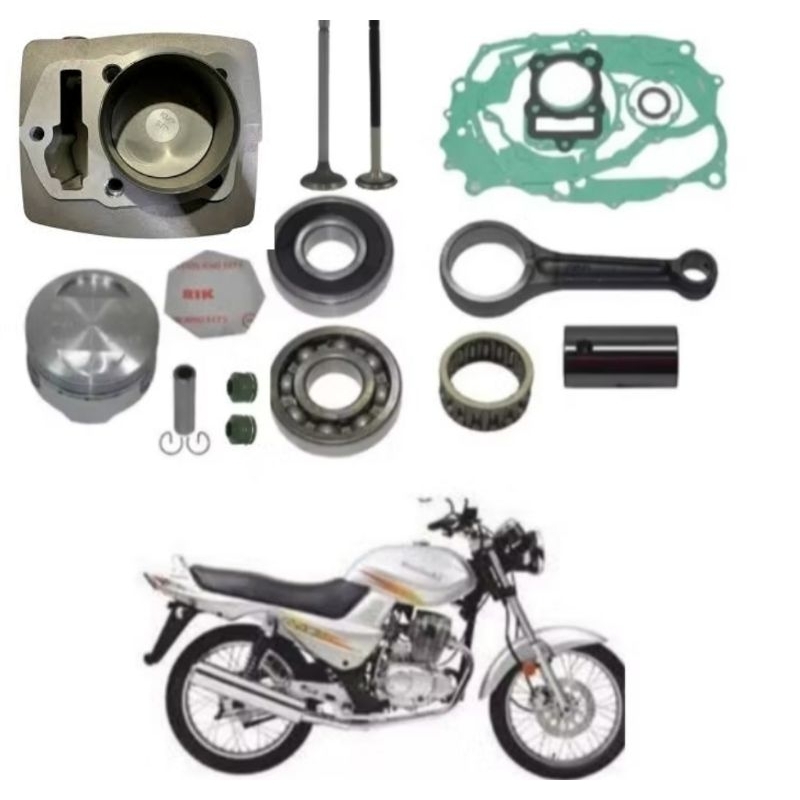 kit Cilindro Completo Biela Válvulas Jogo de junta Kasinski Flash 150Cc Corrente Comando