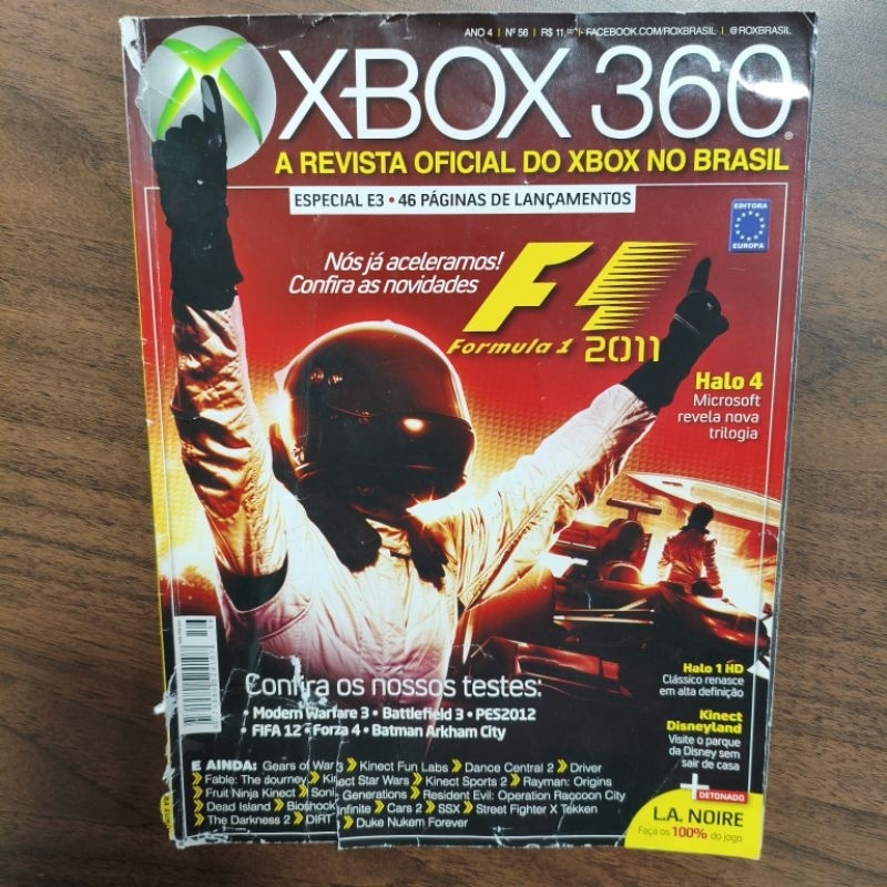 Revista Xbox 360 Nº 56 Halo 4 F1 2011 Detonado LA Noire - Com detalhes