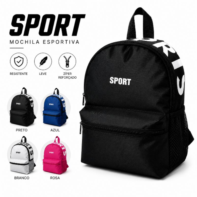 Mini Mochila Sport Feminina Masculina Infantil Juvenil Esportiva Escola Trabalho Passeio Academia