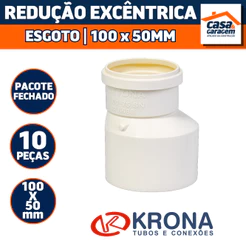 Kit Com 10 Redução Excêntrica Esgoto 100X50mm 655 Krona