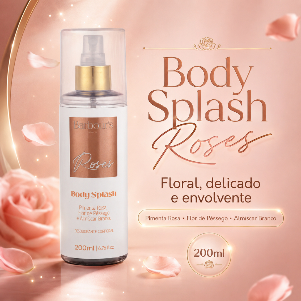 Body Splash Roses Barbour's 200ml Perfume Feminino Floral Doce Desodorante Colônia Fragrância
