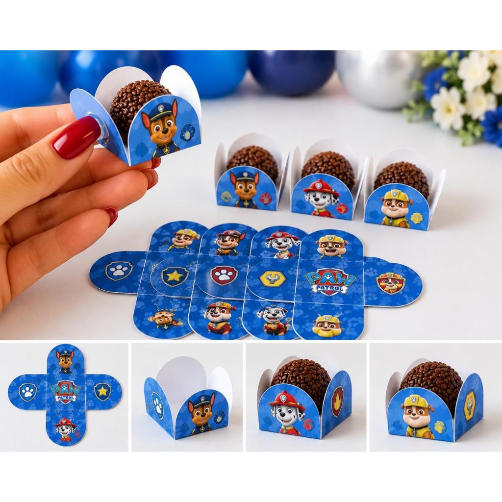 Forminha de Doces Patrulha Canina Personalizada no Tema /Lembrancinha de Festa /Aniversário