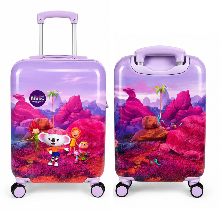 Mala de Viagem Mundo Lilica Ripilica 50cm Roxa Com Alça Regulável Original - Pacific
