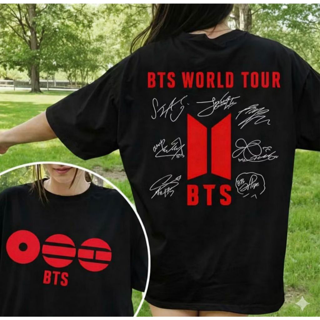 Camiseta BTS Tour Feminina Masculina Kpop 2026 Show Army Lançamento Algodão 100% Lançamento