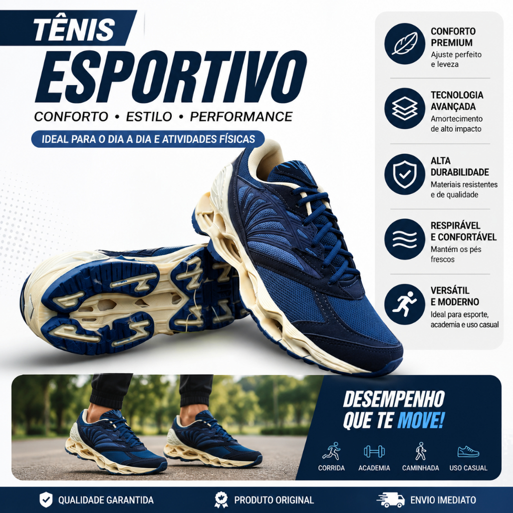 Tenis Esportivo Masculino Na Moda Em Promoção Conforto Solado De Borracha Amortecedor Mola Premium