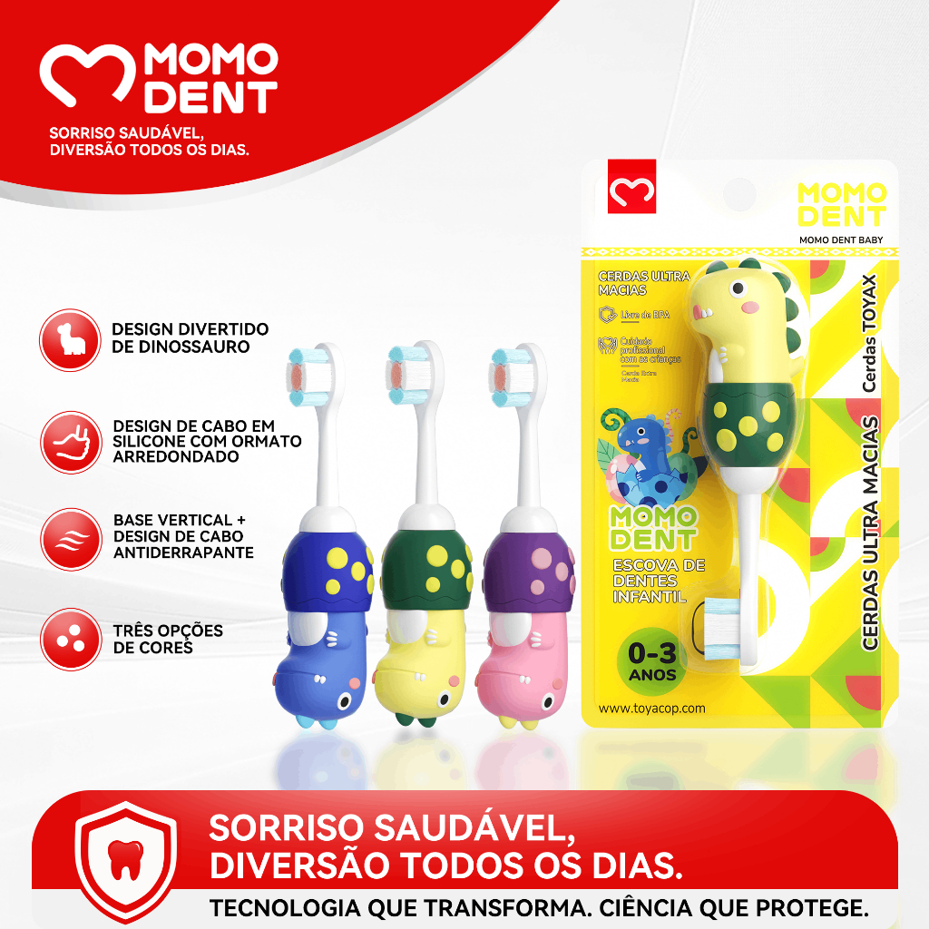 MOMODENT Escova Dental Infantil de Dinossauro