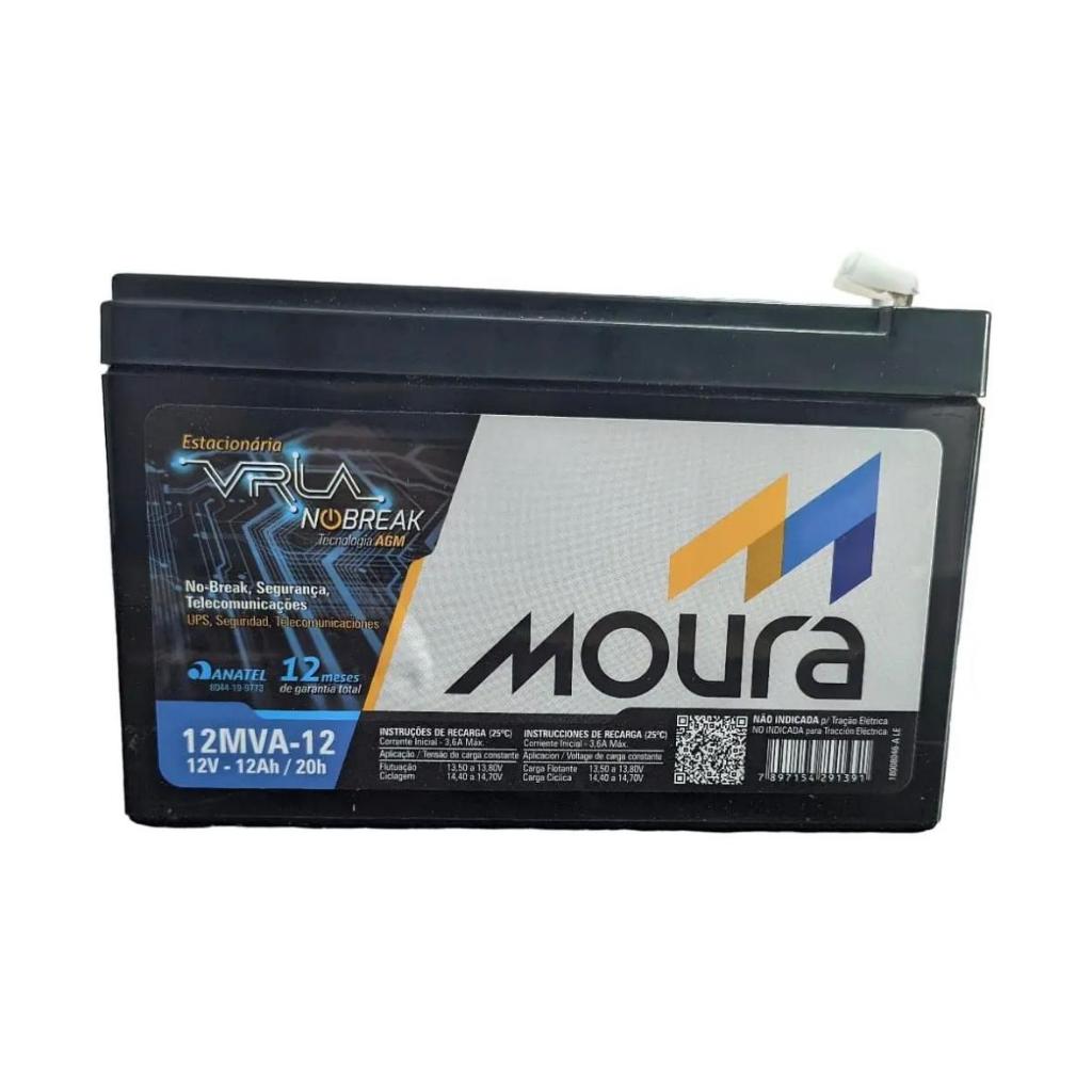 BAT MOURA 12V 12AH PARA NO BREAK , PULVERIZADOR ELETRICO , AUTOMAÇÃO.
