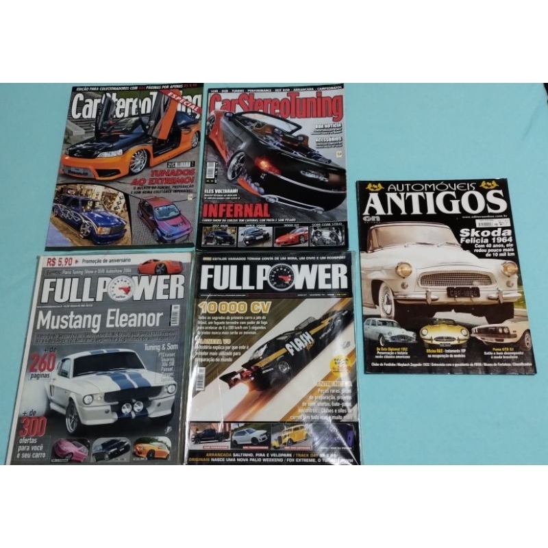 Lote de revistas automotivas (Full Power, Car Stereo Tuning)