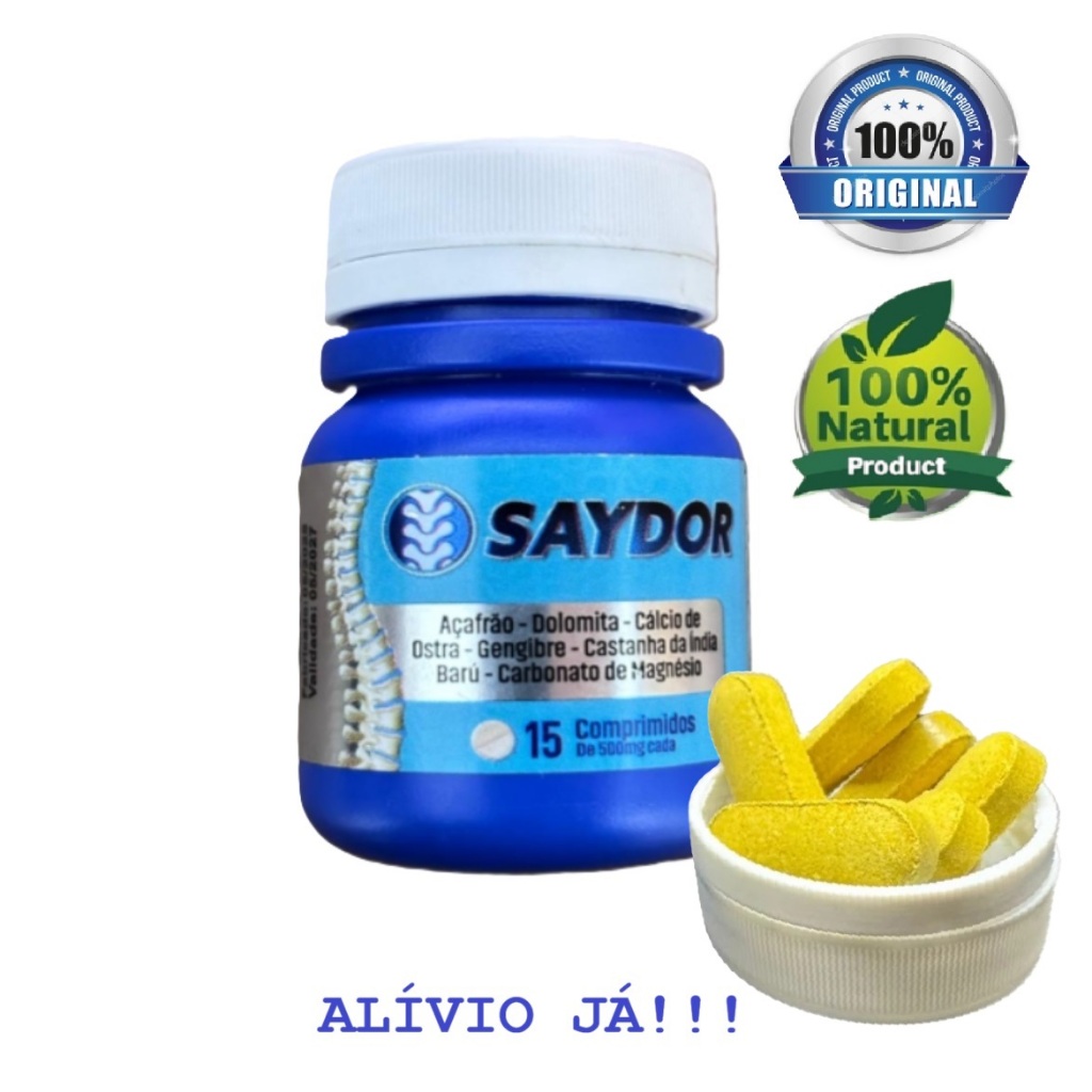 Suplemento Natural SAYDOR 1 pote 15 comp DIRETO DO FABRICANTE.