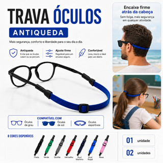Cordão Para Óculos Ajustável Elástico Antiqueda Adulto Infantil Grau Sol Corrida Bike Esporte 1 ou 2 Peças Confortável