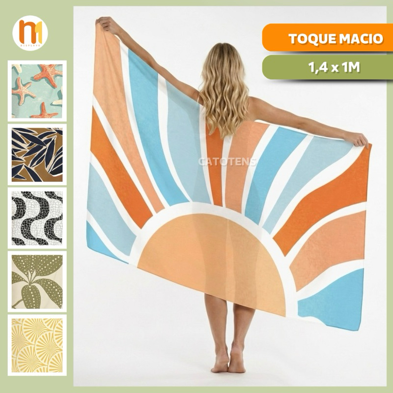 Canga de Praia Extra Macia Crepe Salinas / Sedinha 1,40x1m Tropical Moda Praia Saída Secagem Rápida Pareô