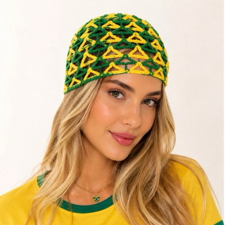 Head piece | touca de crochê Brasil triângulos | eleições