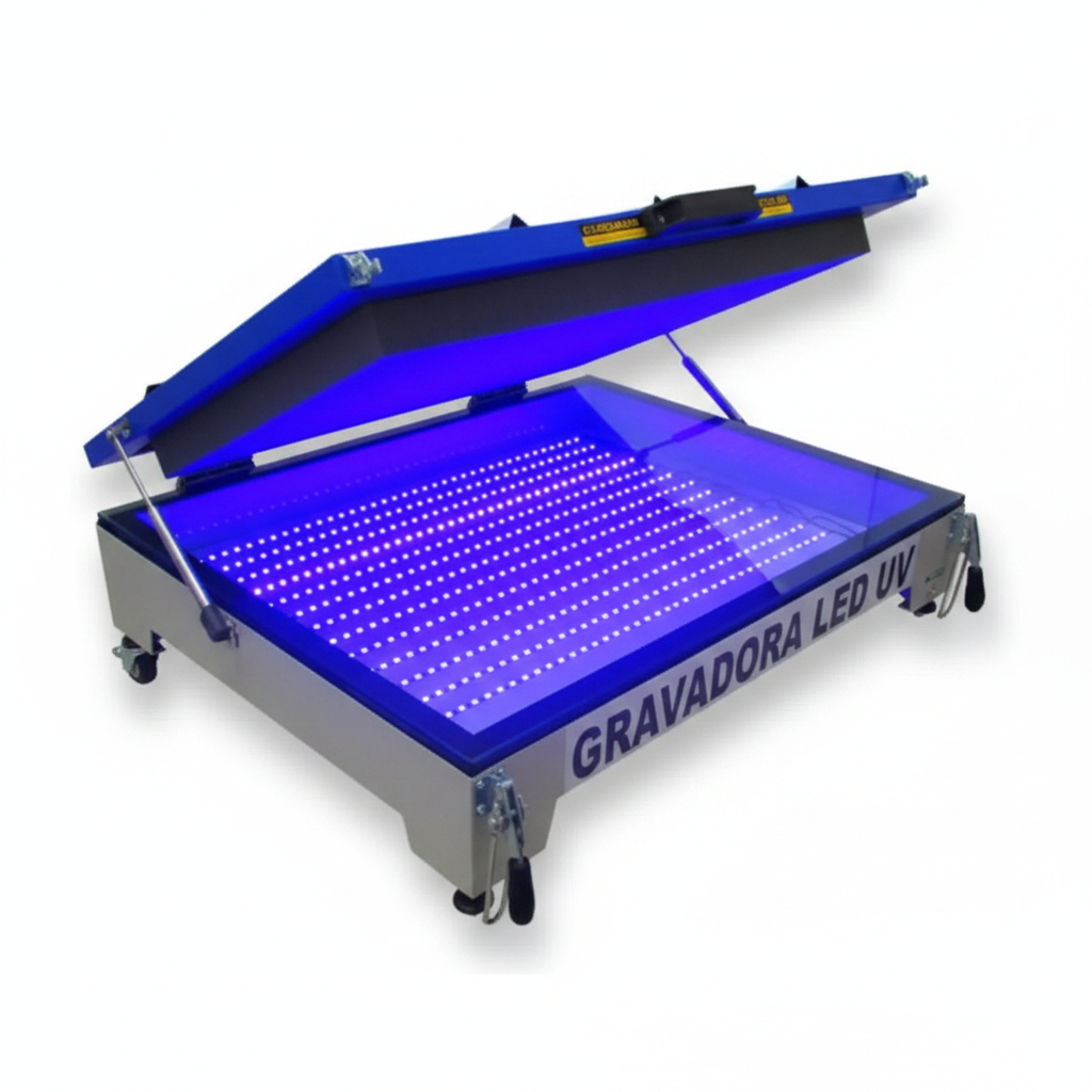 Mesa Reveladora LED UV 60x80 Serigrafia Gravadora Tela Silk Screen Com Trava Pressão