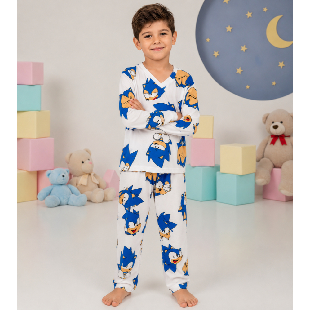 Pijama Temático Infantil Diversos Temas Manga Longa Menino.