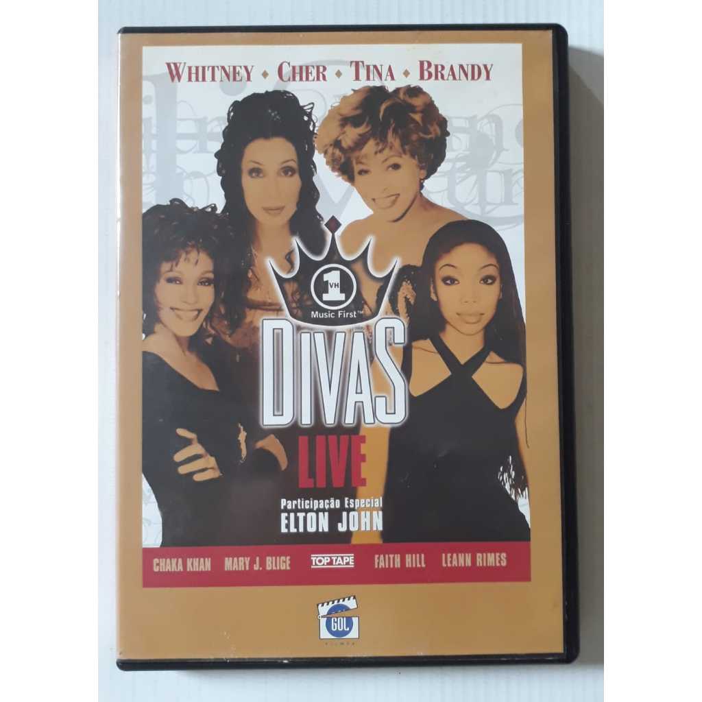 Dvd Divas Live Vh1 - Whitney, Cher, Tina, Brandy - Com 14 Músicas - Original Usado