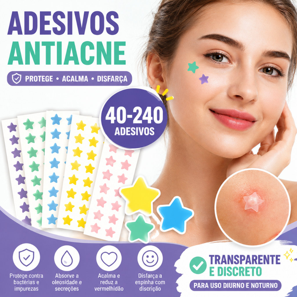 40-240 Adesivo Estrela Acne Espinhas Hidrocolide Sem Cheiro Envio Rápido