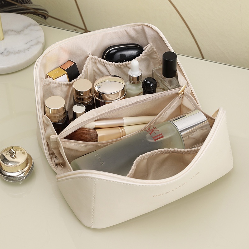 【INS ORGANIZAÇÃO PREMIUM】Necessaire de Viagem Grande Capacidade com Divisórias, Multiuso para Maquiagem e Higiene