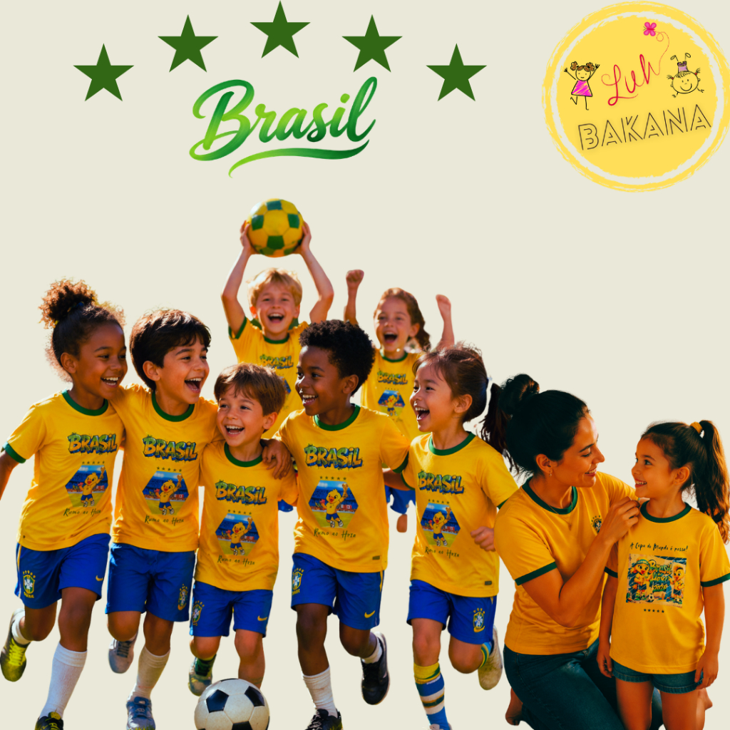 Camiseta infantil Brasil Copa do Mundo 2026