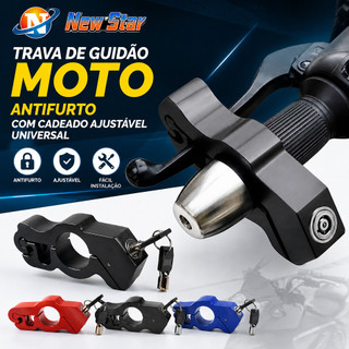 New Star Trava de Guidão Moto Antifurto com Cadeado Ajustável Universal