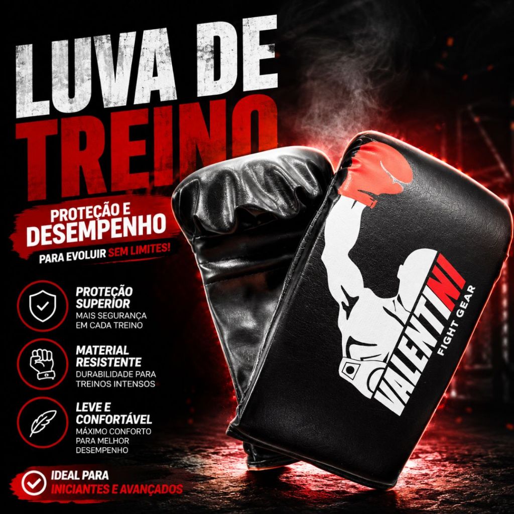 Luva Bate Saco Valentini Treinos Boxe Muay Thai