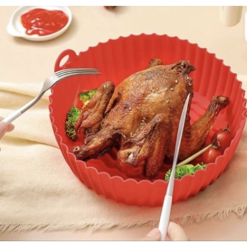 Forma Silicone para Air Fryer Assadeira Cesto Fritadeira Elétrica De 20cm