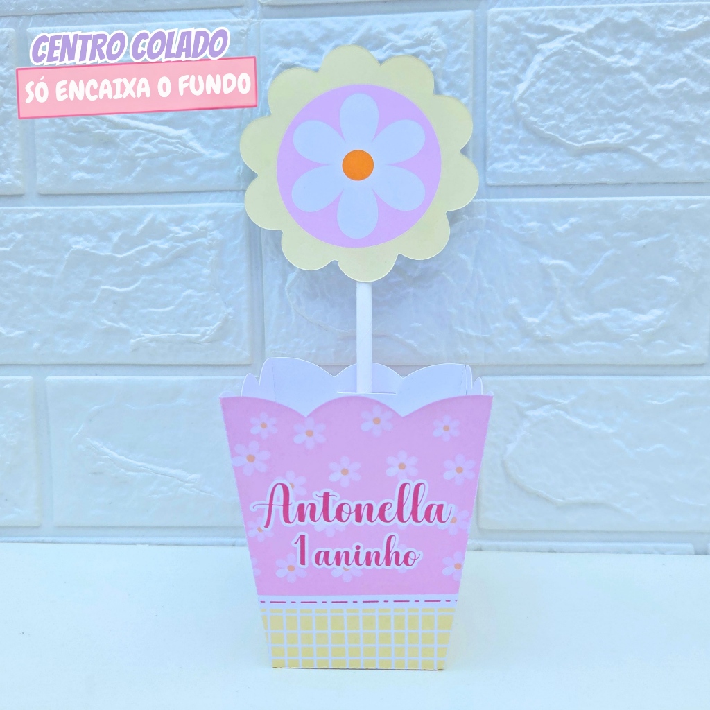 Cachepô Centro de Mesa Margarida | Personalizado | Lembrancinha de Festa | Aniversário