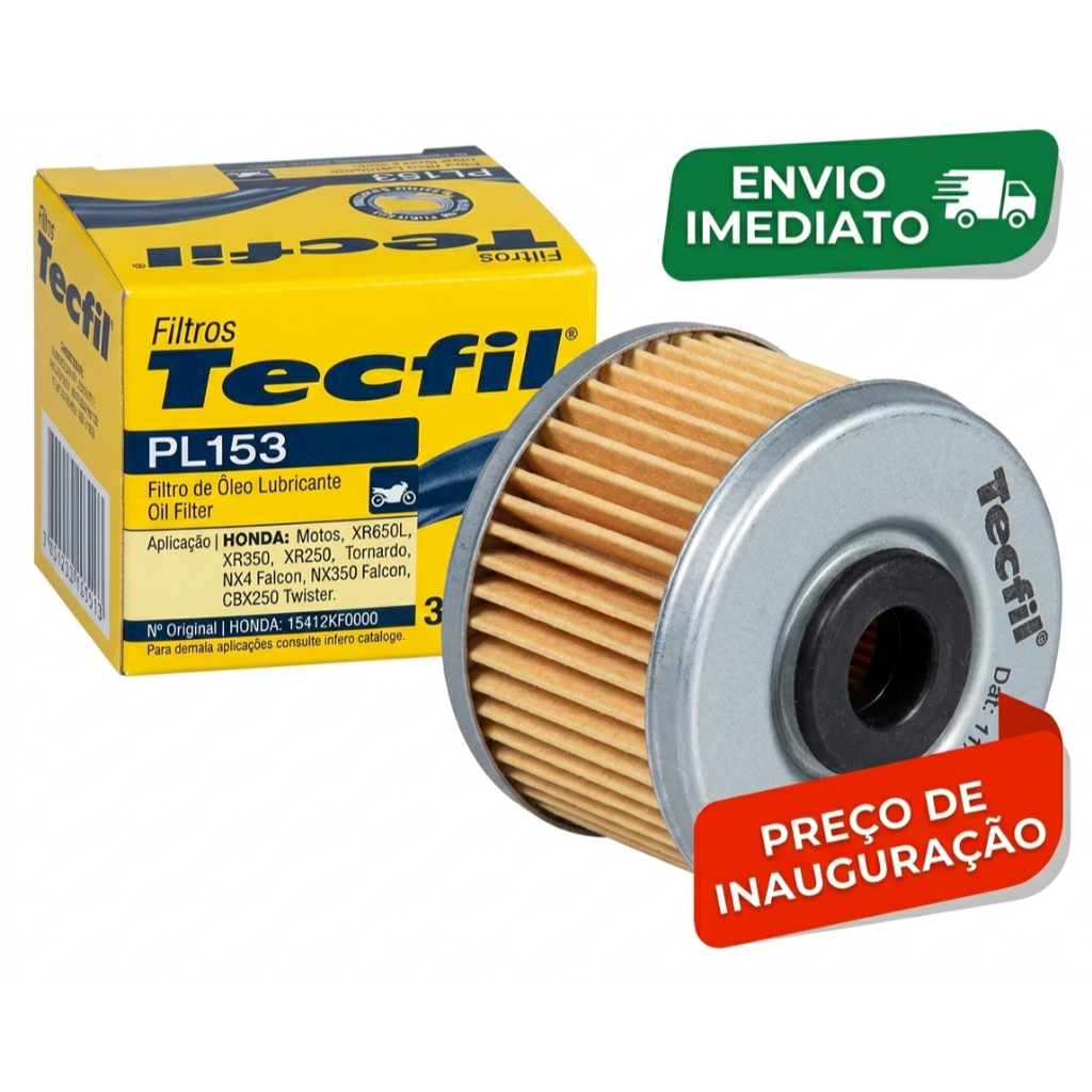 Filtro de Óleo Tecfil PL153 Honda CB 300F Twister XRE 300 XR 250