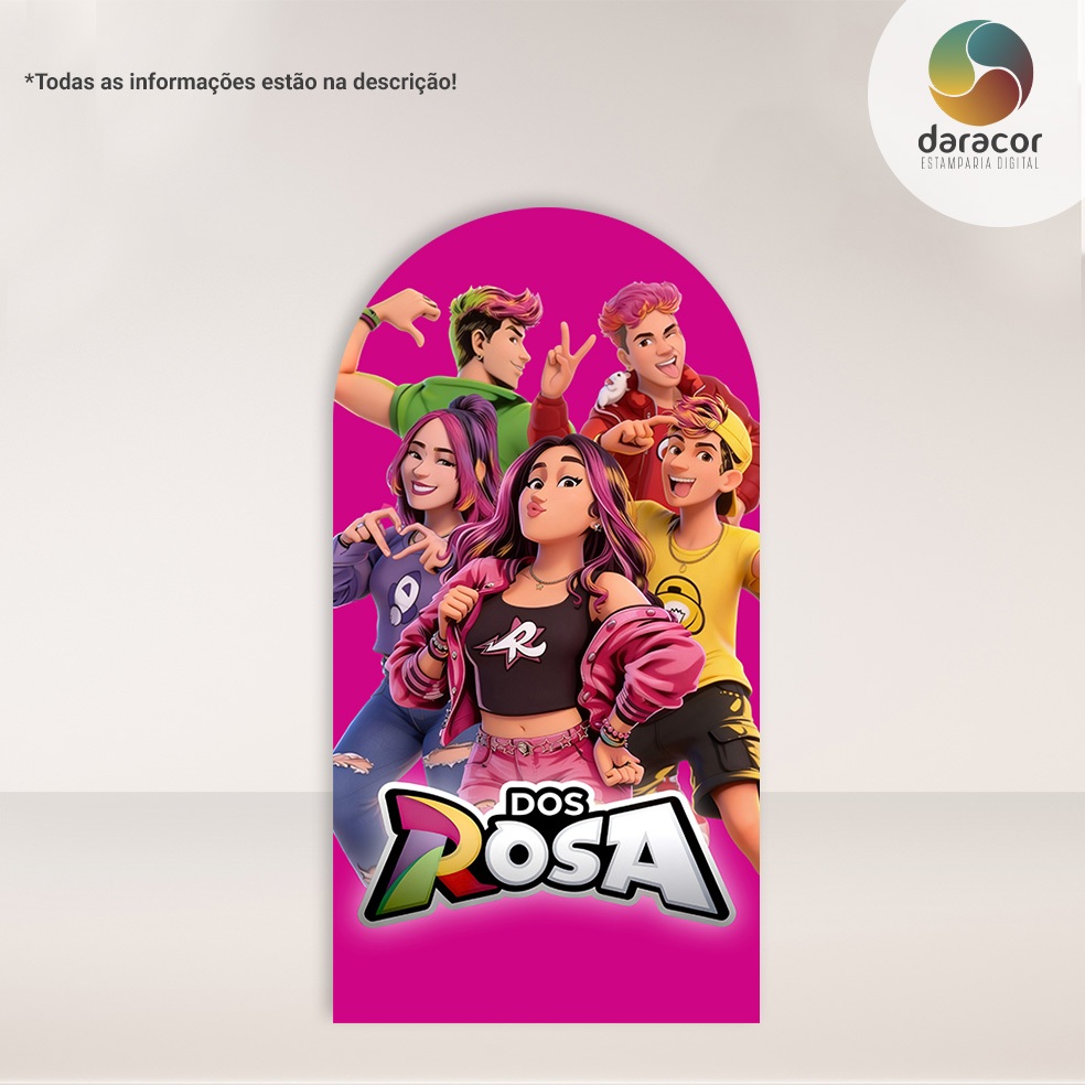 Capa de Painel Vertical Dos Rosa Logo c/overlock e Romano c/ elástico FACE ÚNICA