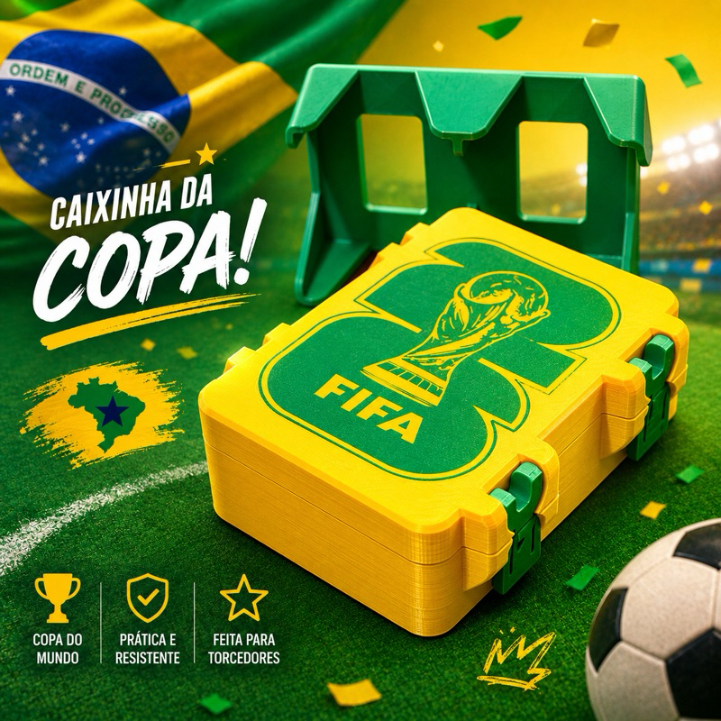Caixa Porta Figurinhas da Copa 2026 – Organizador Premium para Colecionadores - Álbum da copa