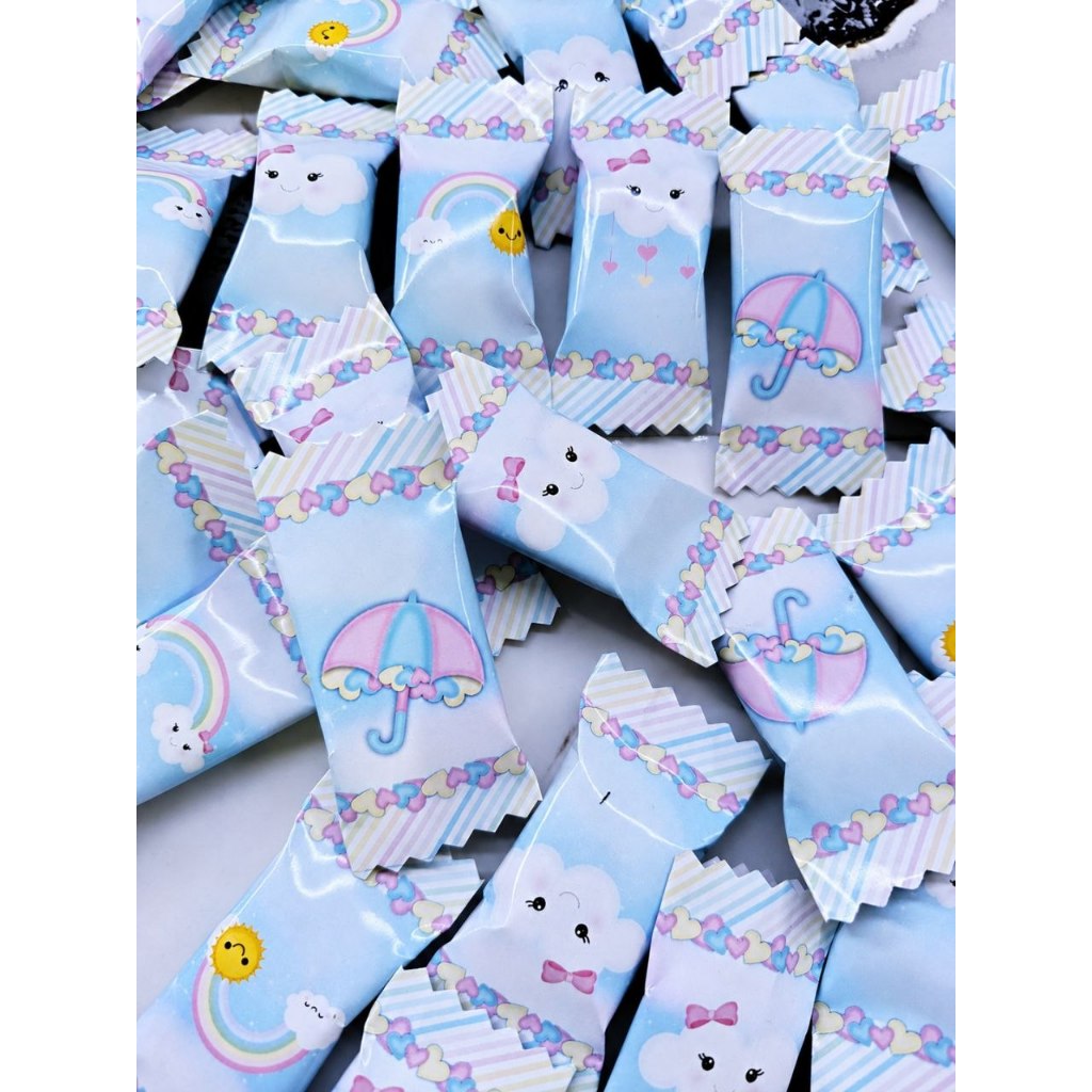 bala personalizada bata tema chuva de amor lembrancinha personalizada bala para festa mimi  festa infantil